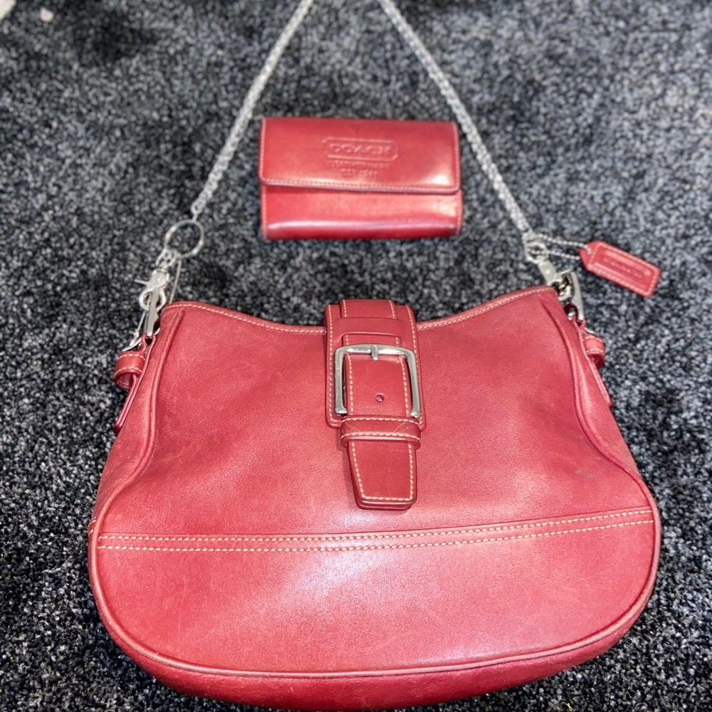 Coach Hampton bag in rich whiskey-brown leather